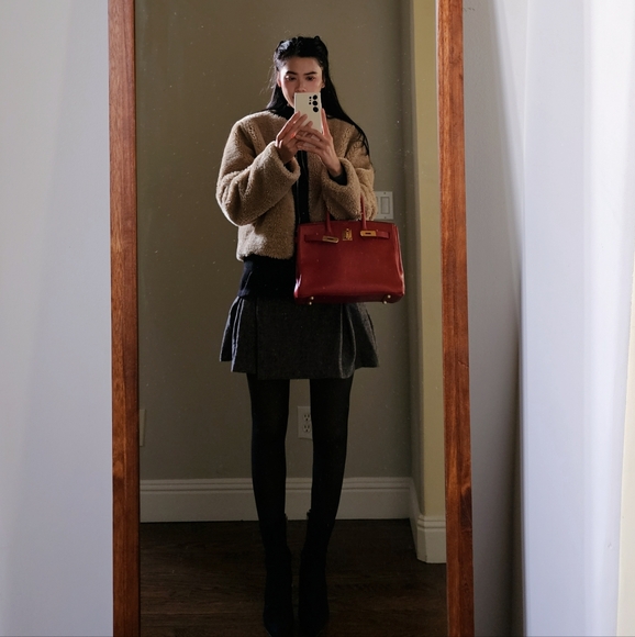 HERMÈS 1996 Birkin 30 Gold Hardware Courchevel Leather Red Vermillon - Picture 3 of 16